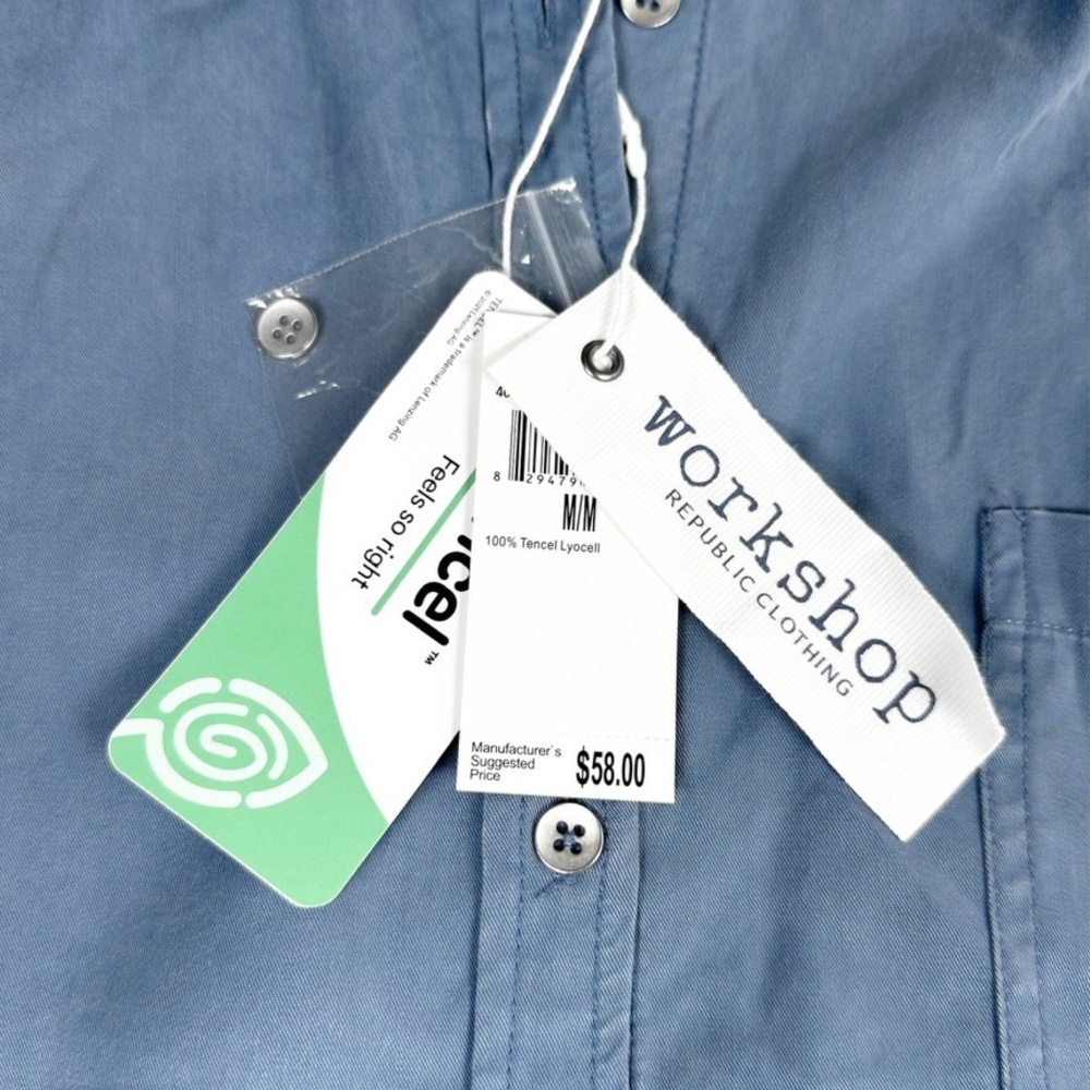 Workshop Sleeveless Chambray Button Front Blouse Size Medium NWT - Picture 4 of 8